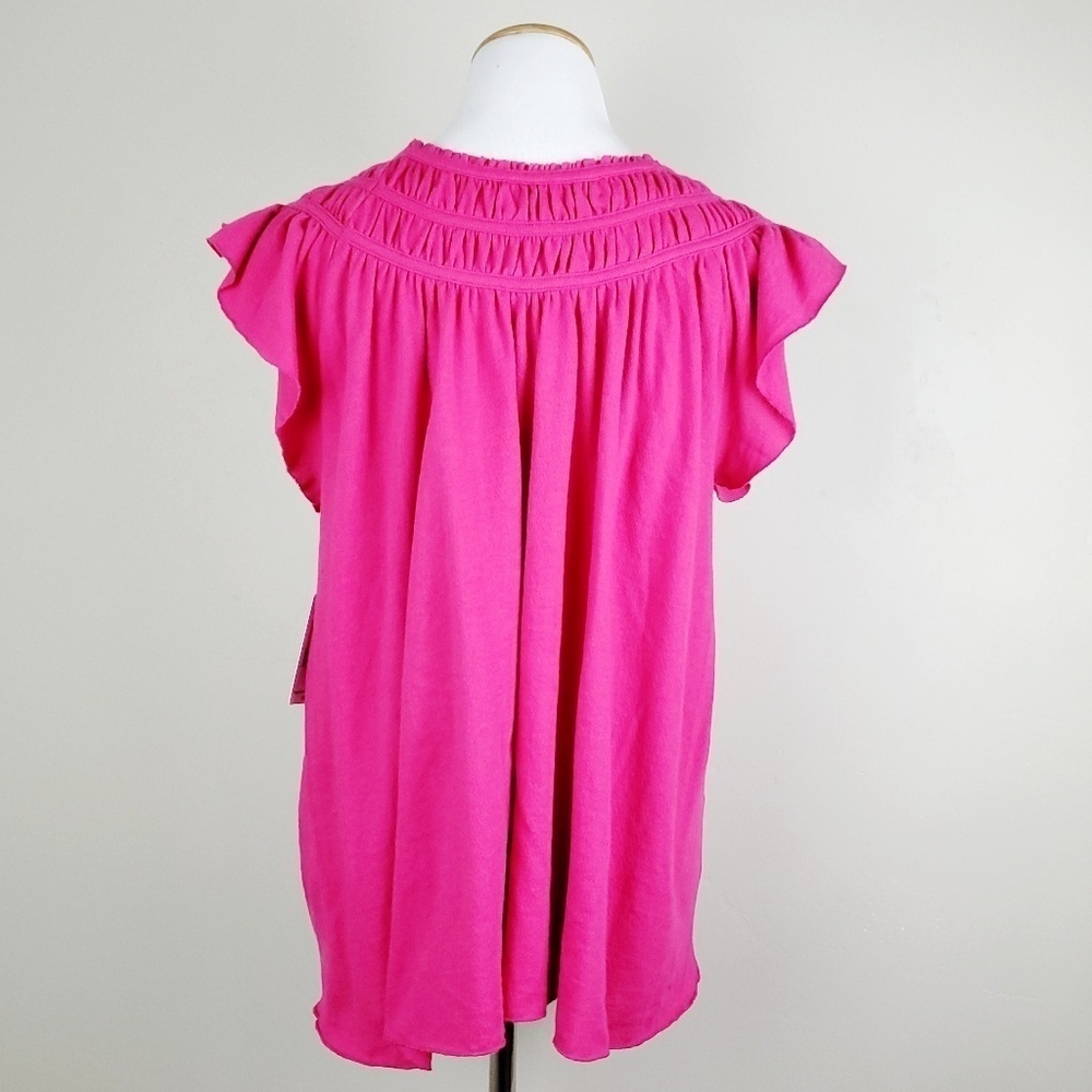 Free People Pink Coconut Gathered Top - Picture 3 of 7